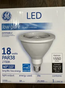 PAR38 GE Glare Dimmable Deg Flood Light
