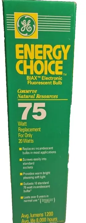 043168980630 GE Energy Choice Cfl Bulb Biax