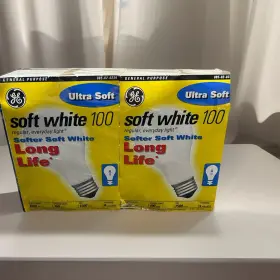 Ge 085-02-0239 Ultra Soft A19 100w White 2700k-3000k Long Life Bulb 8 Pack