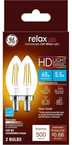 31504 GE Relax Led Light Bulbs Pack