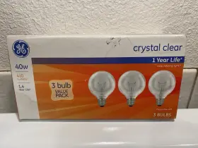 32679 GE Bulbs Crystal Globe Base Vanity