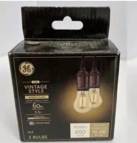 36564 GE Led Candle Light Dimmable Amber Bulbs