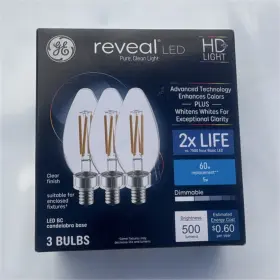 42550 GE Reveal Led Light Candle Bulbs Pack Dimmable