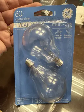 42963 GE Crystal Candelabra Faceted Ceiling Fan Bulbs