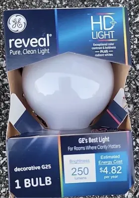 48695 GE Reveal Globe Light Bulbs Watts Clean #2