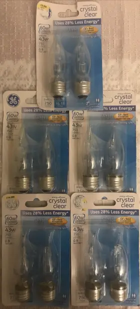 60276 GE Crystal Light Bulbs Base