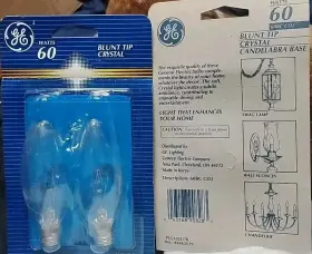 60-BC-C2 GE Light Bulbs Crystal Chandelier Base
