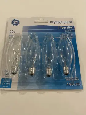 75198 GE Candelabra Base Crystal Bulb