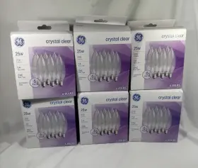 75223 GE Flame Tip Cac Candelabra Base Light Bulbs Crystal