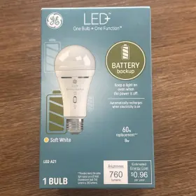 75666524 GE Led Battery Backup Light Bulb Base