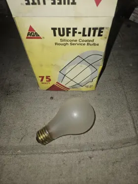 75A21RS120V GE Ags Tuff Lite Coated Rough Service Light Bulb