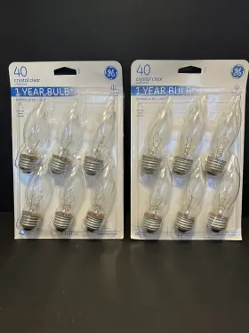 76230 GE Crystal Bent Tip Cd Light Bulbs Base