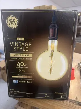 93099995 GE Amber Glass Candle Light Bulb Led