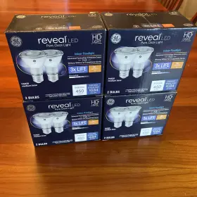 Ge 93128351 Lot 8 Led Light Bulb Reveal Indoor Flood 7w 50w Par20 Medium New