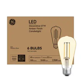 B09LPCY5H3 GE Led Light Bulbs Amber Finish Edison