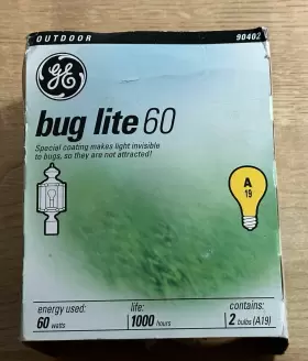 CG60-YA GE Bug Lite Light Bulb Pack Box