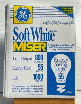 CGN255WM1 GE Miser Light Bulbs Pack Lightbulbs Nos