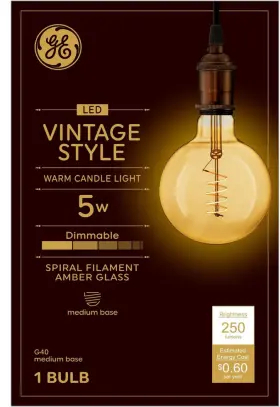 043168367394 GE LIGHTING Led Globe Light Bulb Amber Spiral