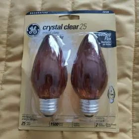 73120 GE LIGHTING Amber Flame Tip Light Bulb Base