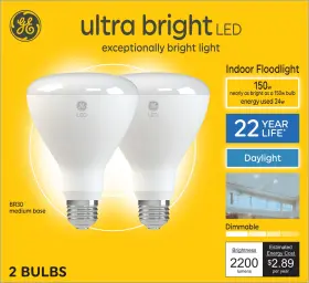 93131535 GE LIGHTING Ultra Bright Led Floodlight Bulbs Eqv