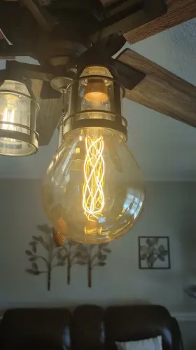 PS52 GE LIGHTING Led Light Bulb Amber Glass Pear #2