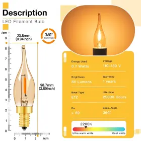 758277882026 GENIXGREEN Led Candelabra Bulbs Night Lights #2