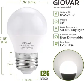 313107249266 GIOVAR Led Refrigerator Light Bulbs #2