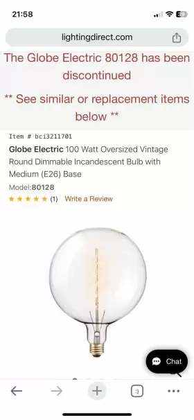 80128 GLOBE ELECTRIC Oversized Dimmable Amber Glass Bulb #3