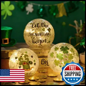 B0FSCWCF4J GLOOGLITTER Patricks Decorations Shamrock Crackle