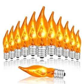 796229046591 GLOWZY Pack Flickering Flame Light Bulbs