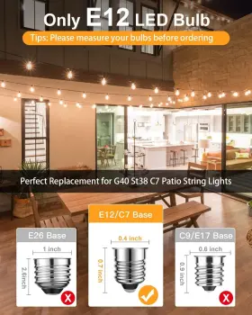 G40-5P GLUROO Led Light Bulbs Shatterproof Globe Outdo #2