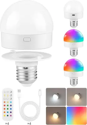 R01YBP406 GOEBLESON Rechargeable Light Bulbs Remote Control