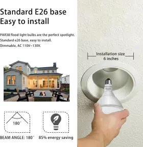 PAR38 GONHOM Led Flood Light Bulb Pack Dimmable #3
