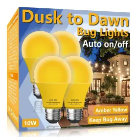 767738164236 GONHOM Dusk Dawn Bug Light Bulb Pack Amber
