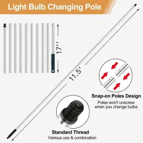 768771290029 GONOCE Light Bulb Changer High Ceilings Pole #2
