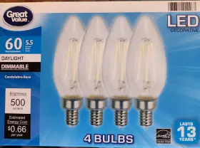 078742014463 GREAT VALUE Equ Candelabra Base Led Light Bulbs