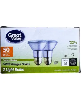 PAR20 GREAT VALUE Halogen Flood Light Bulbs
