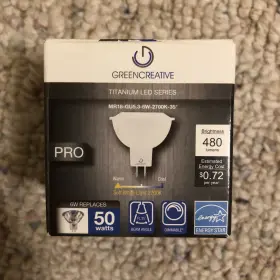 MR16-GU10-6W-2700K GREEN CREATIVE Titanium Led Light Bulb