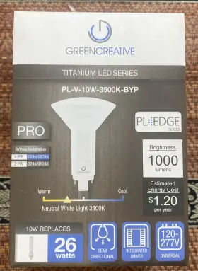PL-V-10W-3500K-BYP GREEN CREATIVE Titanium Led