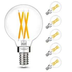E12G165-60W-27K6P-DIM-A GVVOOHOME Candelabra Bulb Round Globe