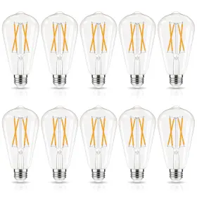 Gvvoohome St5860w-27k10p-dim Led Edison Bulbs Dimmable E26 Bulb 60 Watt Equivalent Soft White 2700k St5