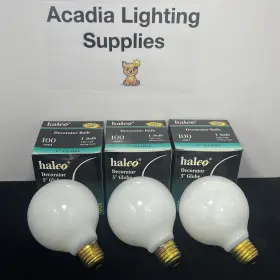 G25WH100 HALCO Pack Globe Decorator Bulb Base