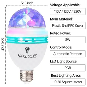 729570109622 HARBOLLE Pack Rotating Bulb Led Strobe Light #2