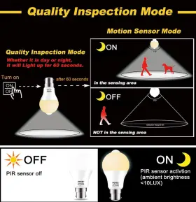 695937707377 HEKEE Motion Sensor Led Light Bulb Ir Brig #2