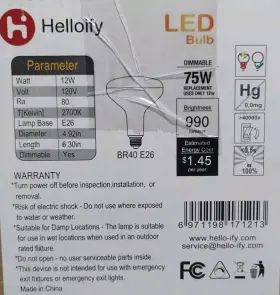 971198171213 HELLOIFY Dimmable Led Flood Light Bulb