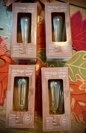 LBV60-4DL HERITAGE Amber Squirrel Cage Filament Bulbs