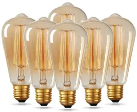 795261622237 HESSION Edison Bulbs Base Amber Glass