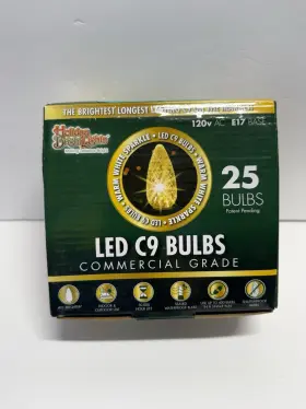 Holiday Bright Lights 9369232 Led C9 Teardrop Green Bulb 25pk 120v E17 Waterproof