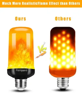 HP-FLB-02 HOMPAVO Led Flame Light Bulbs Flickering Pack #3