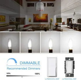 884860134361 HONESORN Candelabra Led Bulb Light Dimmable Equi #3